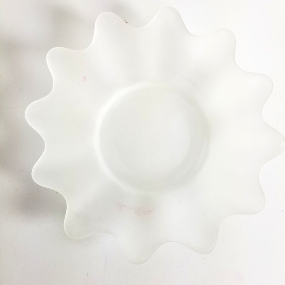 5" Frosted Glass Star Candleholder Trinket Tray Dish